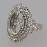 Sterling Silver Semi Mount Ring Setting Oval OV 14x10mm Cabochon - Syzjewelry